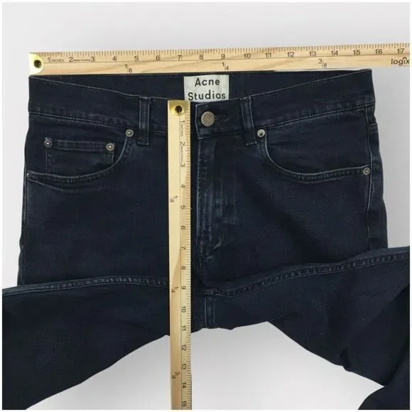 Acne Studios Ace Stay Blue/Black Denim Jeans Men's Size‎ 30x28 Dark Wash